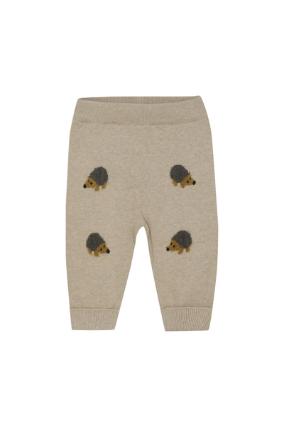 Robo - Beige Melange Knit Pants w/Hedgehogs