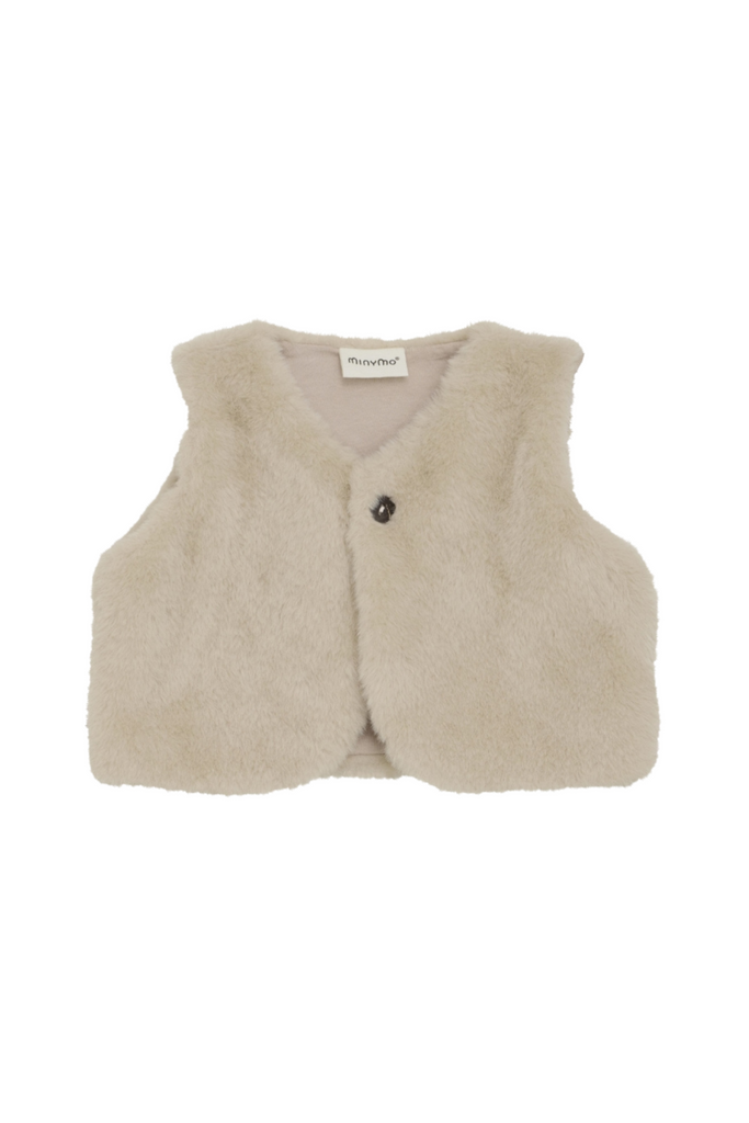 Robo - Beige Faux Fur Vest