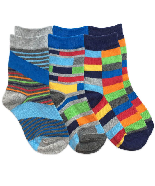 Jefferies Socks - Colorful Multi Stripe Crew Socks 3pk
