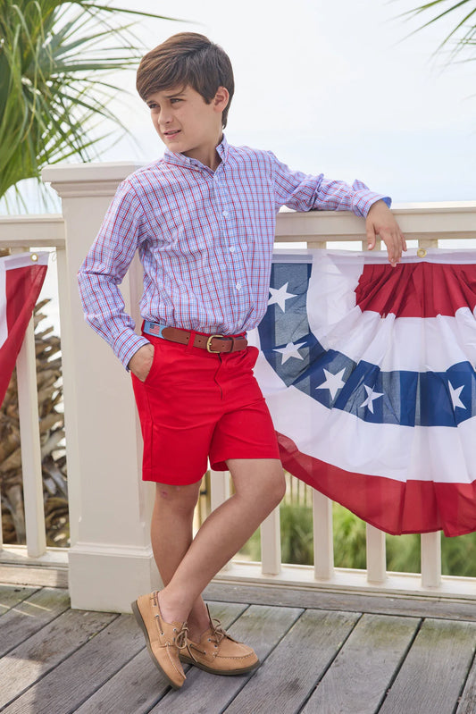 LITTLE ENGLISH - TB - CLASSIC SHORT - RED TWILL