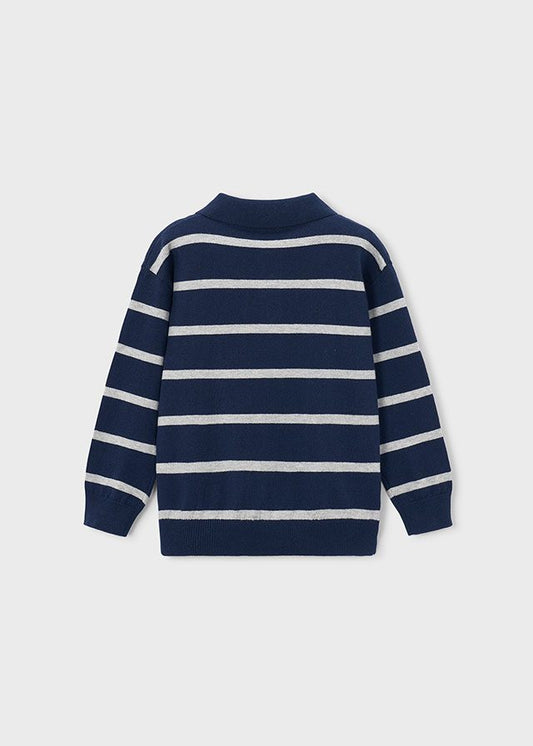 MAYORAL - TB - L/S KNIT POLO - BLUE