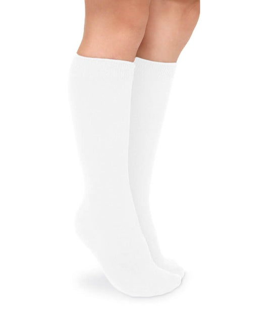 Jefferies Socks - 2pk White Smooth Toe Knee Hi's