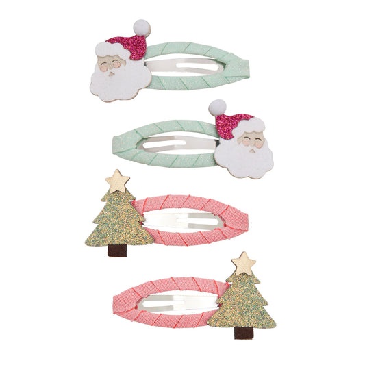 MIMI & LULA - ACC - SANTA AND CHRISTMAS TREE HAIR CLIPS - MULTI