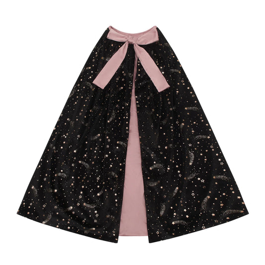 MIMI & LULA - T&B - ETHEL VELVET WITCH CAPE - BLACK