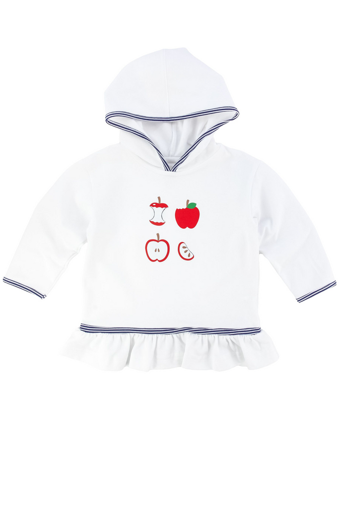 White Knit Apples Hoodie