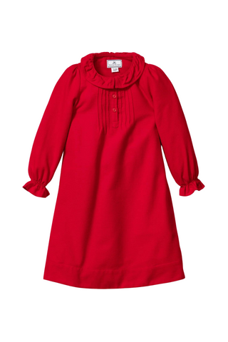 Red Flannel Victoria Nightgown