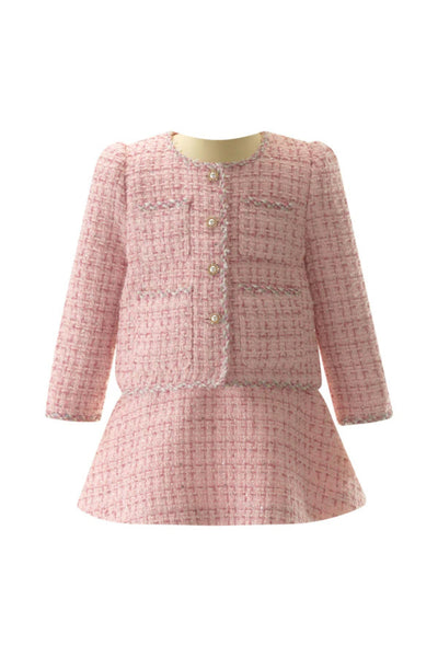 Rachel Riley - Pink Tweed Jacket and Skirt Set