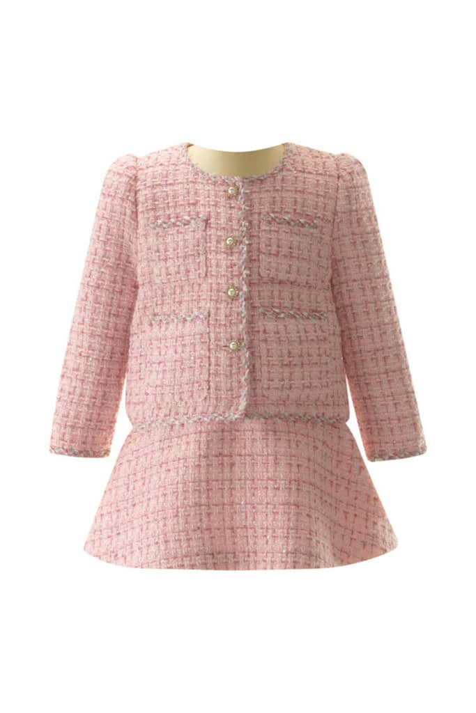 Rachel Riley - Pink Tweed Jacket and Skirt Set