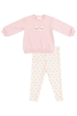 Angel Dear - Bows French Terry Oversize Sweatshirt and Leggings Set