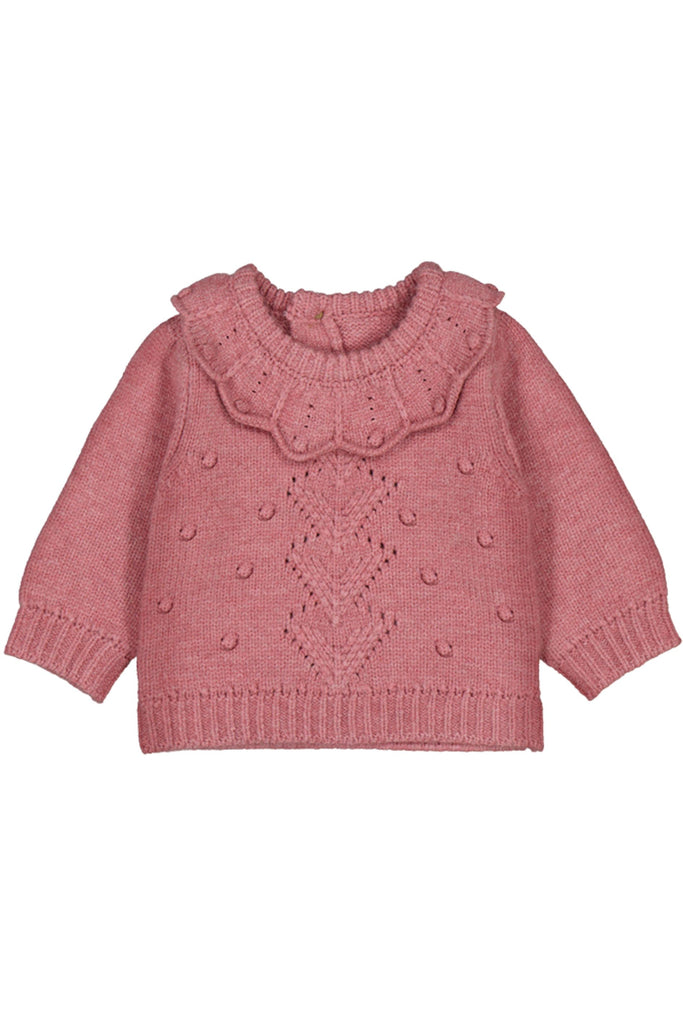Rose Petal Collar Popcorn Sweater