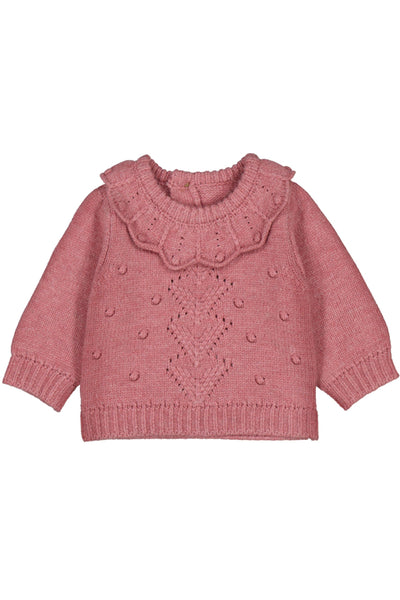 Rose Petal Collar Popcorn Sweater