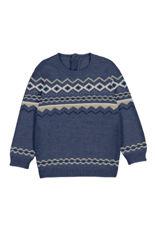 Dark Blue Jacquard Jumper
