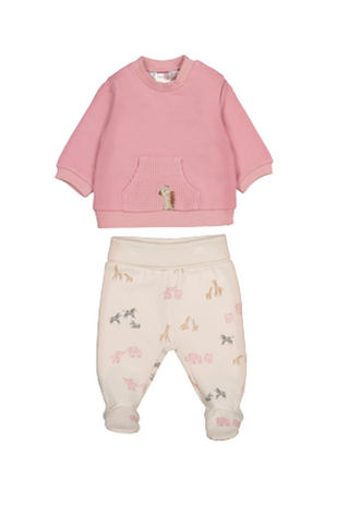 Orchid Knit Leg Warmer Set w/Giraffes