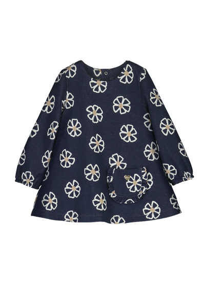 Navy Floral Knit Dress