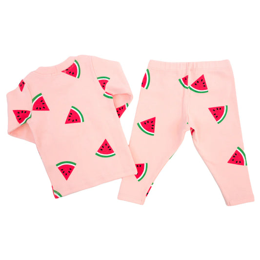 OH BABY! - BBY - WATERMELON PRINT 2PC SET - PALE PINK