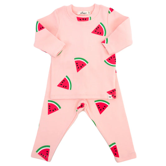 OH BABY! - BBY - WATERMELON PRINT 2PC SET - PALE PINK