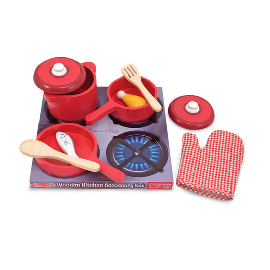 MELISSA & DOUG - T&B - PLAY KITCHEN ACCESSORY SET - POTS & PANS