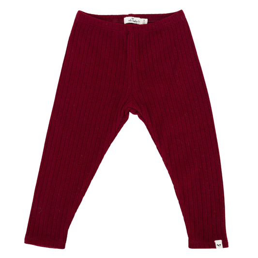 oh baby! - BBY - Wide Rib Fuzzy Sweater Knit Legging - Berry