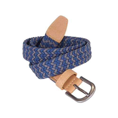PEPPERCORN KIDS - ACC - BOYS STRETCHY CORD LEATHER BELT - BLUE/DARK GREY
