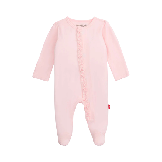 MAGNETIC ME - BBY - MODAL FOOTIE W/RUFFLE - PINK DOGWOOD