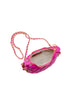 Girls Tiny Quilted Chain Wrapped Hobo Bag: Hot Pink
