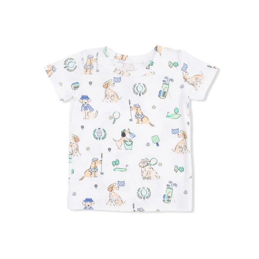 ANGEL DEAR - TB - SHORT SLEEVE LOUNGEWEAR SET - COUNTRY CLUB DOGS