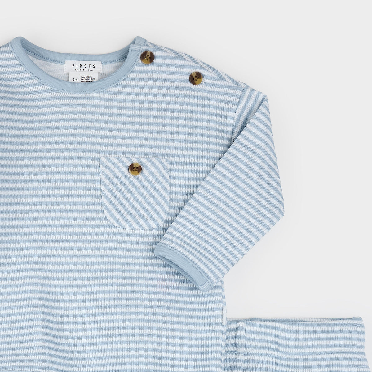 PETIT LEM - BBY - 2PC SET: L/S TOP + PANT KNIT - BLUE