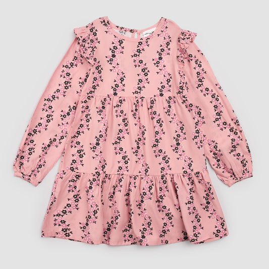 MILES THE LABEL - TG - L/S DRESS WOVEN - PINK LT.