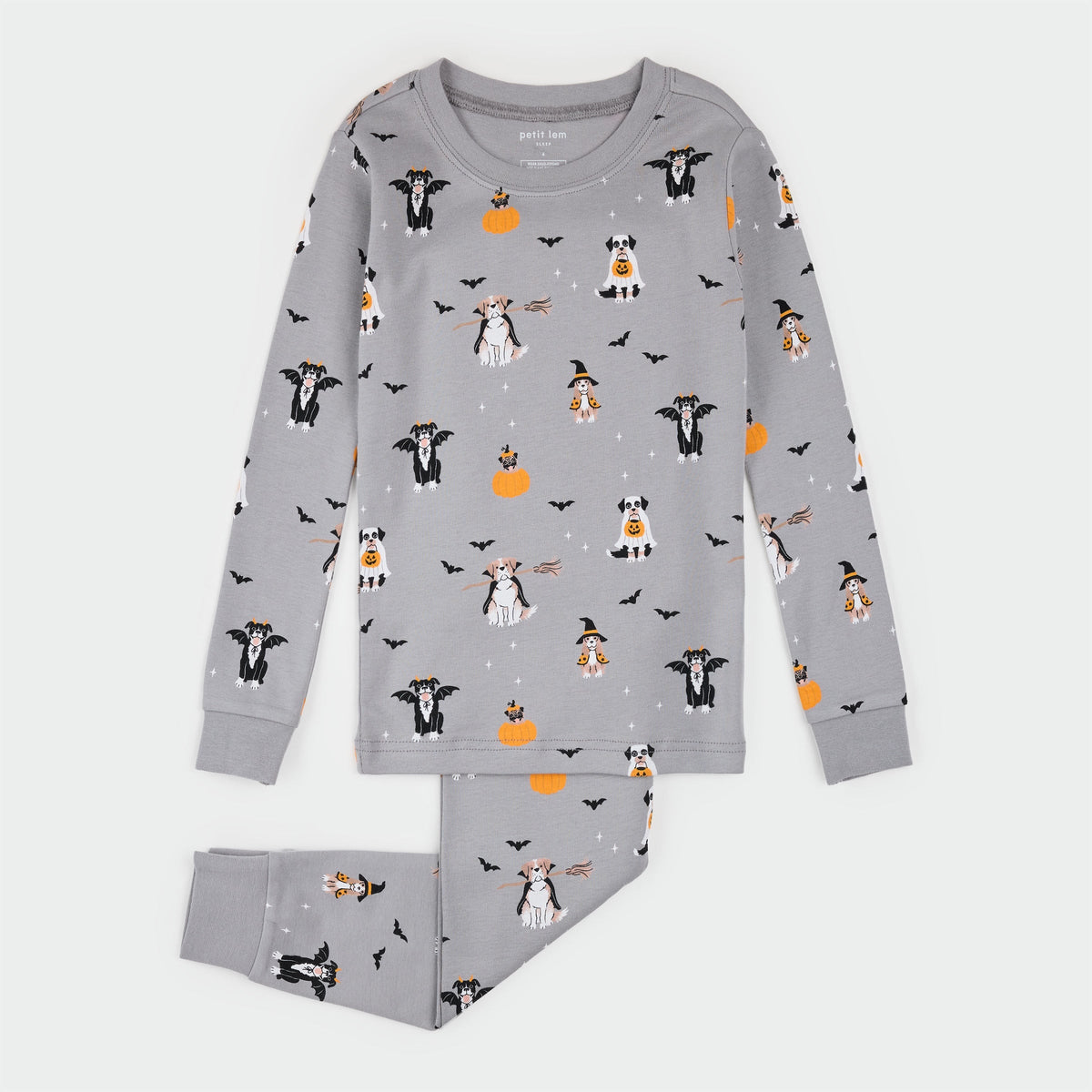 PETIT LEM - TG - 2PC PJ SET: L/S TOP + PANT KNIT - GREY MD