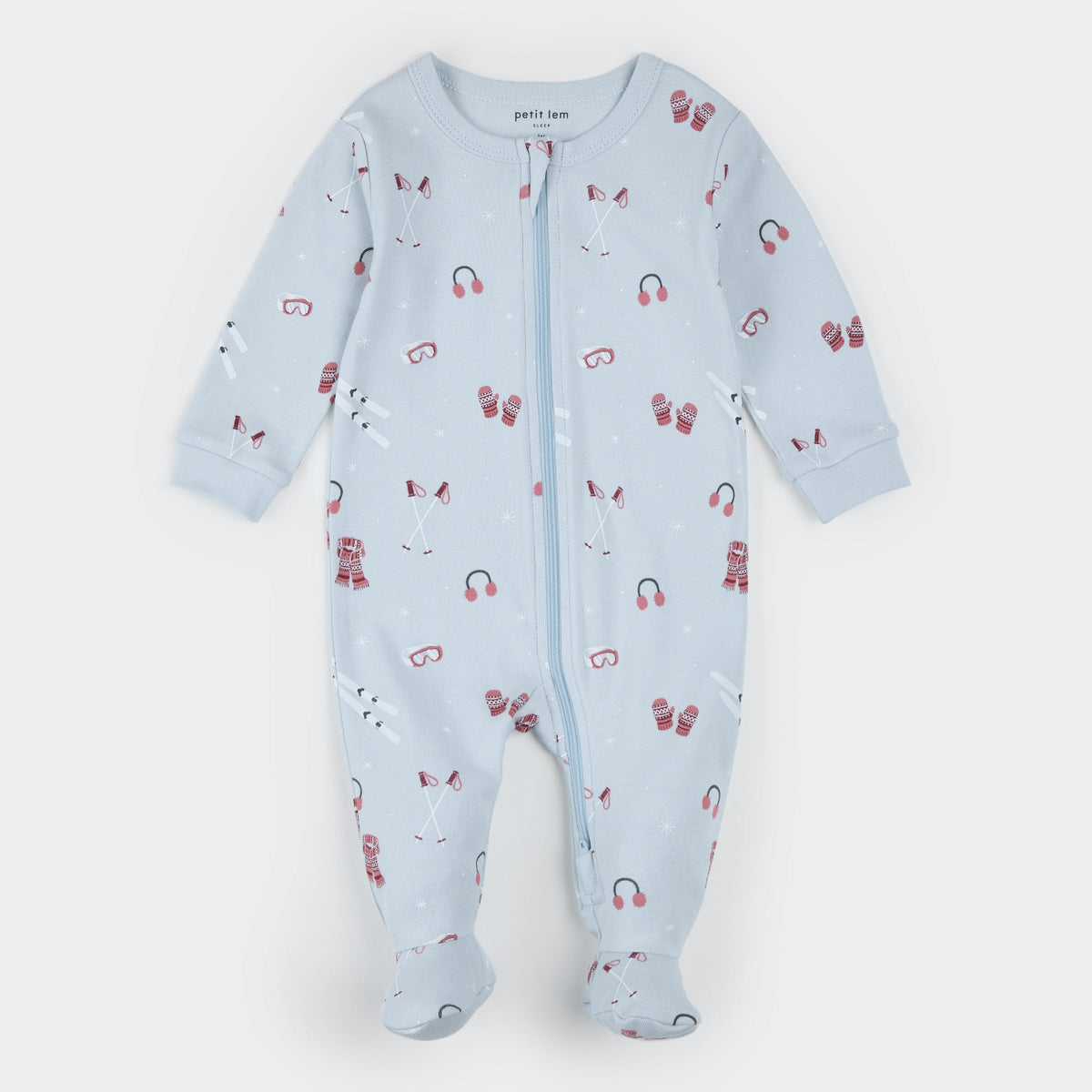 PETIT LEM - BBY - FOOTED SLEEPER KNIT - BLUE LT.