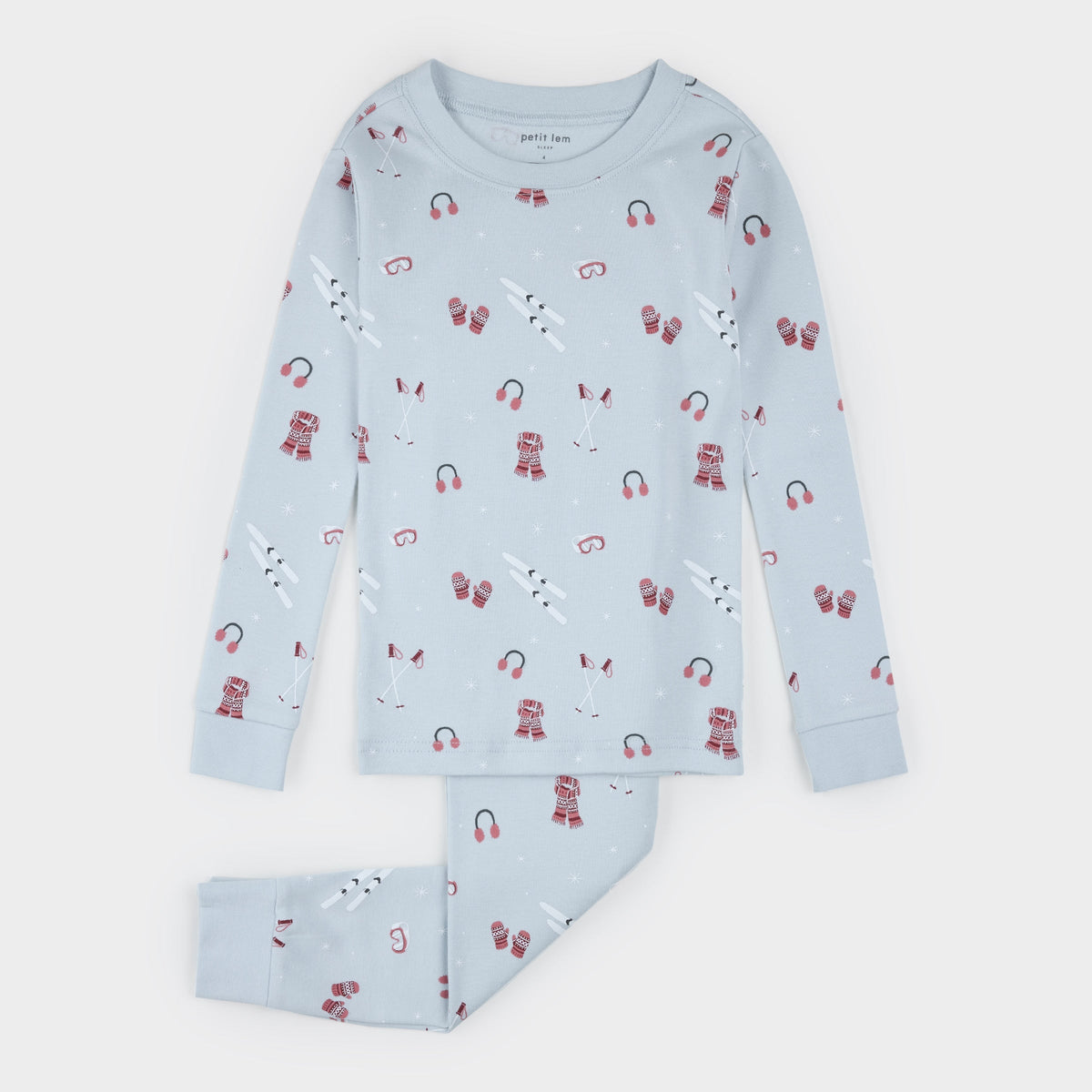 PETIT LEM - BBY - 2PC PJ SET: L/S TOP + PANT KNIT - BLUE LT.