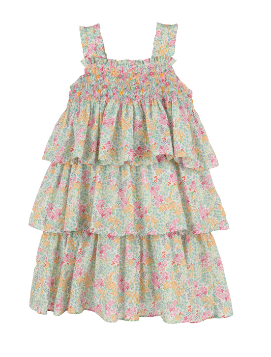LULI & ME - TG - GARDEN SMOCK RUFFLES DRESS - PINK