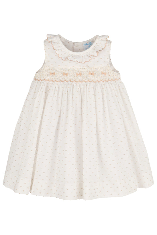 LULI & ME - BBY - PLUMETI SMOCK DRESS - BEIGE