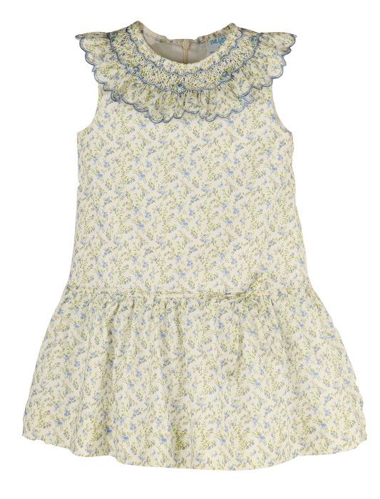 LULI & ME - TG - LAVENDER SMOCK ALINE DRESS - BLUE