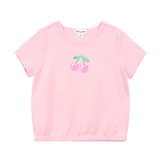 MILES THE LABEL - BG - S/S TOP KNIT - LT. PINK