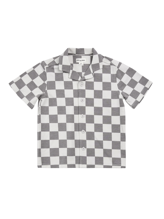 MILES THE LABEL - BB - S/S SHIRT KNIT - LIGHT GREY