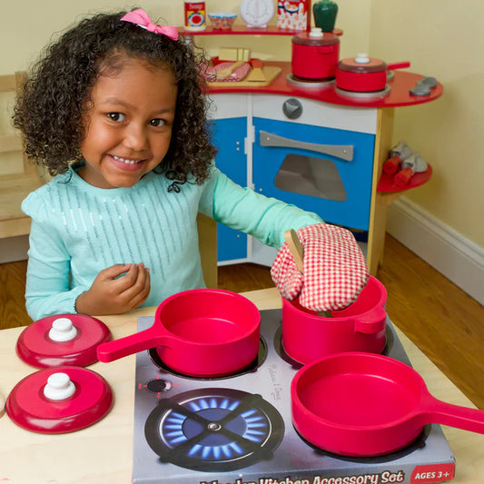 MELISSA & DOUG - T&B - PLAY KITCHEN ACCESSORY SET - POTS & PANS