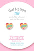 Clip On Cutie Earrings - Rainbow Heart