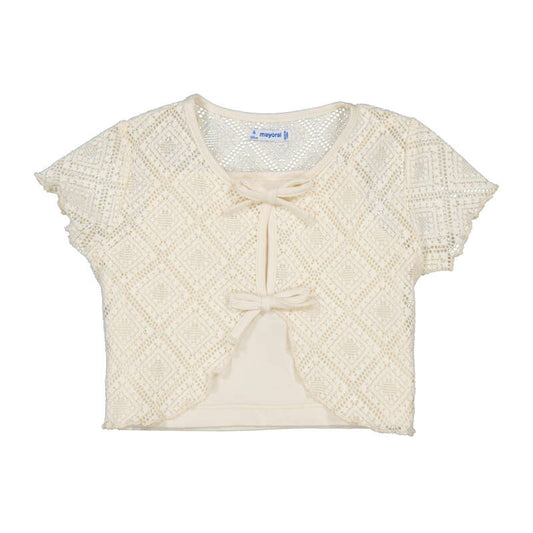 MAYORAL - BG - 2 PC CROCHET T SHIRT SET - CHICKPEA