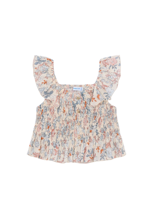 MAYORAL - BG - PRINTED BAMBULA TOP - SALMON