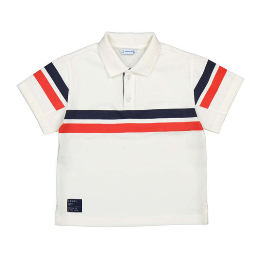 MAYORAL - BB - S/S POLO - CREAM/RED
