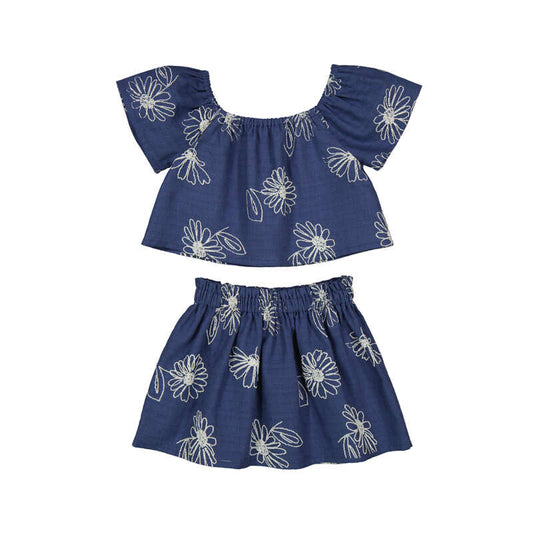 MAYORAL - TG - LINEN SKIRT SET - PORCELAIN
