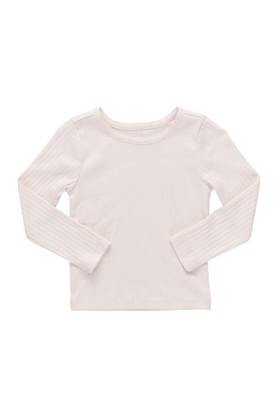 Pink Chicken - Cream Seesaw Long Sleeve Rib T-shirt