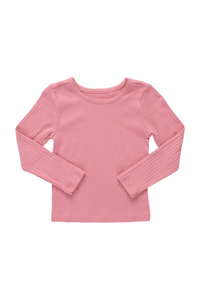 Pink Chicken - Dark Pink Seesaw Long Sleeve Rib T-shirt