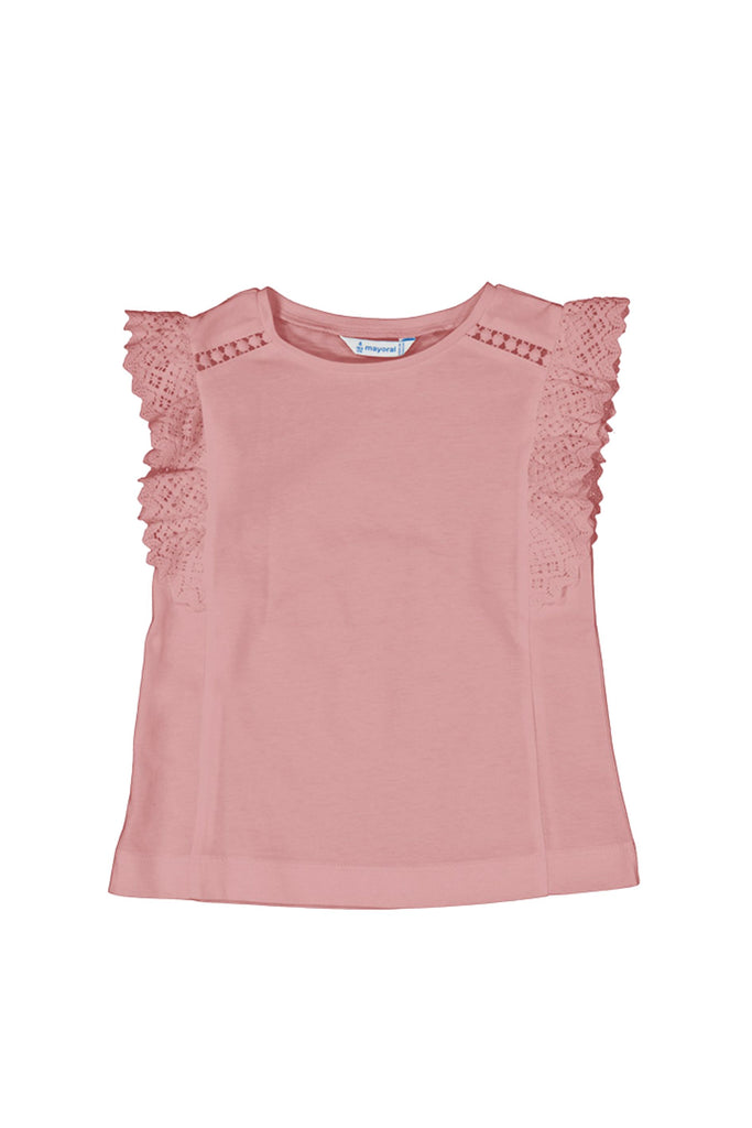 S/S Crochet T-Shirt Rose
