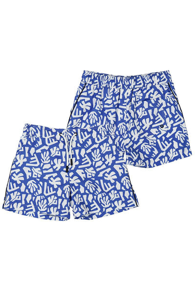 Blue Printed Swim Shorts