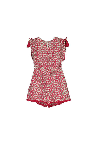 S/S Printed Romper Hibiscus