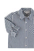 Dark Navy Gingham Button Down Shirt