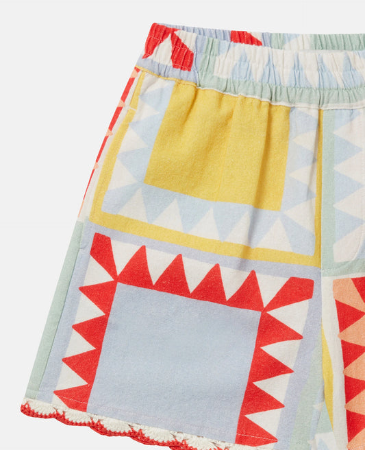 STELLA MCCARTNEY KIDS - TG - GIRL SMALL PICNIC PATCHWORK SHORTS - BLUE MULT