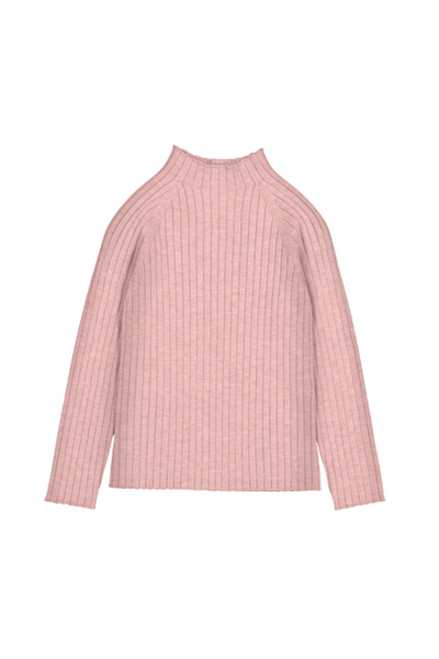 Pink Ribbed Turtleneck